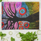 Schattigee en kleurrijke hondenkeukenhanddoek theedoek (Gevouwen)