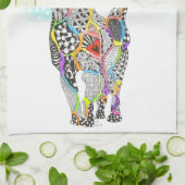 Schattigee en kleurrijke kat in de sneeuwkeuken theedoek (Gevouwen)