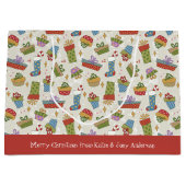 Schattigee en kleurrijke kerstcadeaus groot cadeauzakje (Voorkant)