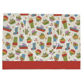 Schattigee en kleurrijke kerstcadeaus groot cadeauzakje (Achterkant)