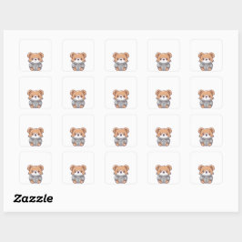 Schattigee en kleurrijke Koala Art Vierkante Sticker