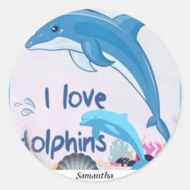 Schattigee en kleurrijke l Liefde Dolfijnen Quotes Ronde Sticker