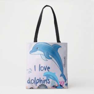 Schattigee en kleurrijke l Liefde Dolfijnen Quotes Tote Bag