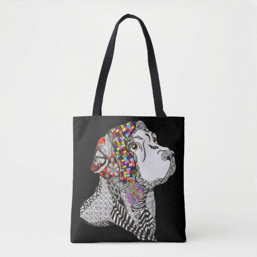 Schattigee en kleurrijke Labrador Retriever Canvas Tote Bag (Voorkant)