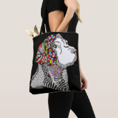 Schattigee en kleurrijke Labrador Retriever Canvas Tote Bag (Dichtbij)