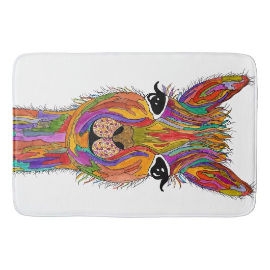 Schattigee en kleurrijke lama badmat (Voorkant)