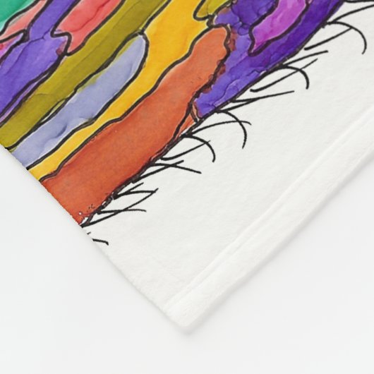 Schattigee en kleurrijke lama fleece deken (Hoek)