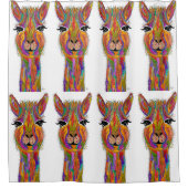 Schattigee en kleurrijke Llama Douchegordijn (Voorkant)