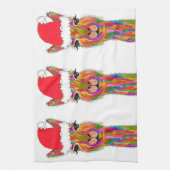 Schattigee en kleurrijke Llama Kerst Keuken Handdo Theedoek (Verticaal)