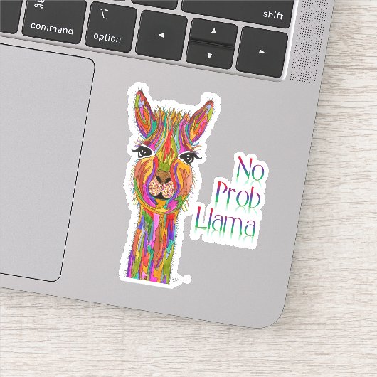 Schattigee en kleurrijke Llama Vinyl Stickers (Detail)
