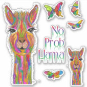 Schattigee en kleurrijke Llama Vinyl Stickers (Voorkant)