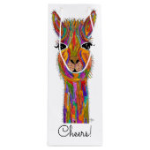 Schattigee en kleurrijke Llama wijnzak Wijn Cadeautas (Voorkant)