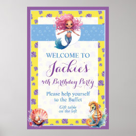 Schattigee en kleurrijke magische zeemeermin poster