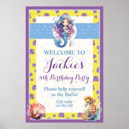 Schattigee en kleurrijke magische zeemeermin poster