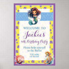 Schattigee en kleurrijke magische zeemeermin poster