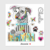 Schattigee en kleurrijke Mixed Breed Dog Vinyl Sti Sticker (Vel)