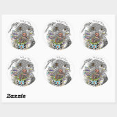 Schattigee en kleurrijke Mixed Breed Terrier Dog S Ronde Sticker (Vel)