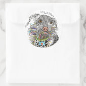 Schattigee en kleurrijke Mixed Breed Terrier Dog S Ronde Sticker (Tas)