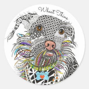 Schattigee en kleurrijke Mixed Breed Terrier Dog S Ronde Sticker