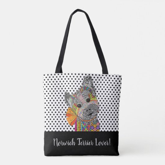 Schattigee en kleurrijke Norwich Terrier Lover Can Tote Bag (Achterkant)