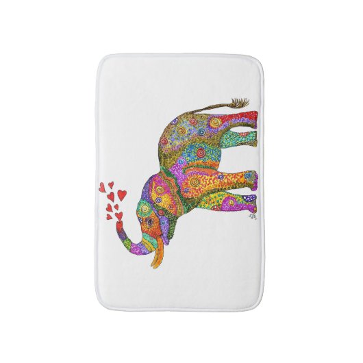 Schattigee en kleurrijke olifant badmat (Voorkant Verticaal)