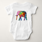 Schattigee en kleurrijke olifant romper (Achterkant)