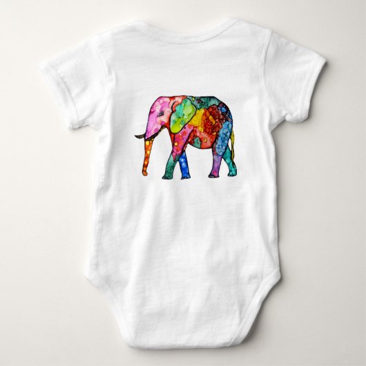 Schattigee en kleurrijke olifant romper (Achterkant)
