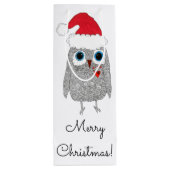 Schattigee en kleurrijke Owl Christmas Wine Bag Wijn Cadeautas (Achterkant)