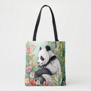 Schattigee en kleurrijke Panda Beer Canvas tas
