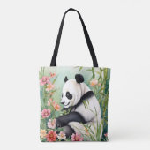 Schattigee en kleurrijke Panda Beer Canvas tas (Achterkant)