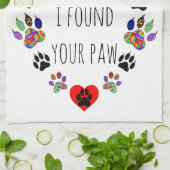 Schattigee en kleurrijke Paw Print Keukenhanddoek (Gevouwen)