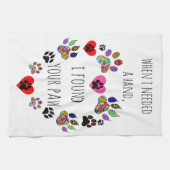 Schattigee en kleurrijke Paw Print Keukenhanddoek (Horizontaal)