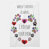 Schattigee en kleurrijke Paw Print Keukenhanddoek (Verticaal)