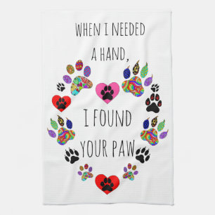 Schattigee en kleurrijke Paw Print Keukenhanddoek