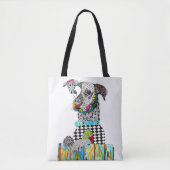 Schattigee en kleurrijke Pit Bull Canvas tas (Voorkant)