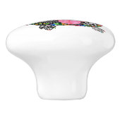 Schattigee en kleurrijke Pit Bull Deurknop Keramische Knop (Zijkant)