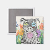 Schattigee en kleurrijke Pit Bull Dog Magnet (Voorkant / Achterkant)