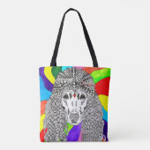 Schattigee en kleurrijke Poedel Canvas tas (Achterkant)