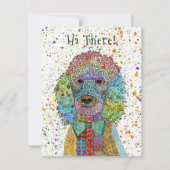 Schattigee en kleurrijke Poodle Goldendoodle Bedankkaart (Voorkant)