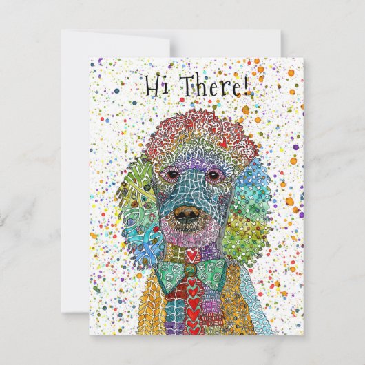 Schattigee en kleurrijke Poodle Goldendoodle Bedankkaart (Voorkant)