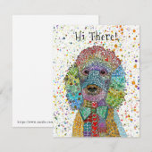 Schattigee en kleurrijke Poodle Goldendoodle Bedankkaart (Voorkant / Achterkant)