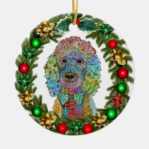 Schattigee en kleurrijke Poodle Goldendoodle Keramisch Ornament
