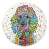 Schattigee en kleurrijke Poodle Goldendoodle Keramische Knop (Voorkant)