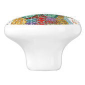 Schattigee en kleurrijke Poodle Goldendoodle Keramische Knop (Zijkant)