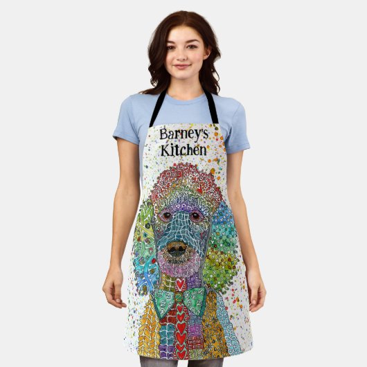 Schattigee en kleurrijke Poodle Goldendoodle Schort (Gedragen)