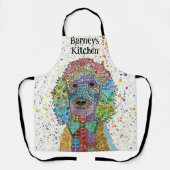 Schattigee en kleurrijke Poodle Goldendoodle Schort (Voorkant)