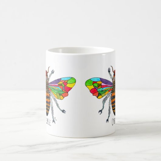 Schattigee en kleurrijke Queen Bee Mok (Center)