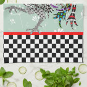 Schattigee en kleurrijke Rooster Keuken Handdoek (Gevouwen)