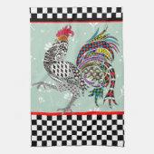 Schattigee en kleurrijke Rooster Keuken Handdoek (Verticaal)