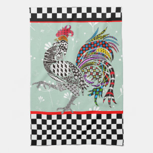 Schattigee en kleurrijke Rooster Keuken Handdoek